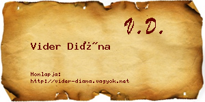 Vider Diána névjegykártya